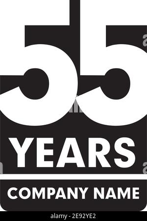 55th year anniversary emblem logo design vector template Stock Vector