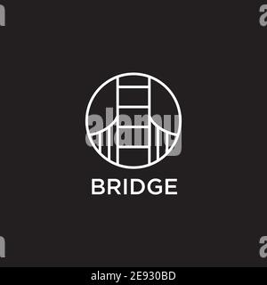Simple bridge icon logo design vector illustration template Stock Vector