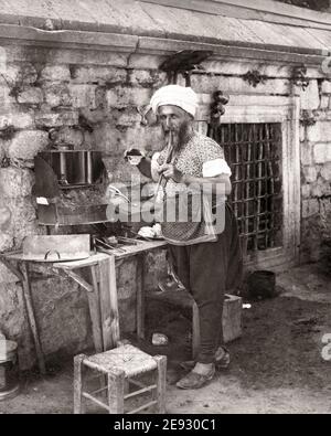 Late 19th century photograph - Vendor of pots and brooms, Japan, c