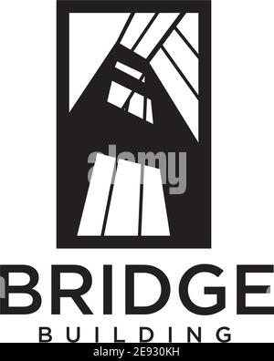 Simple bridge icon logo design vector illustration template Stock Vector