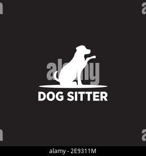 Dog sitter logo icon design vector illustration template Stock Vector