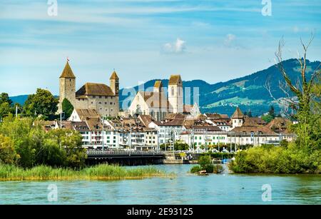 Rapperswil Castle at Lake Zurich in Swizterland Stock Photo