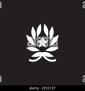 Laurel wreath icon logo design vector template illustration Stock Vector