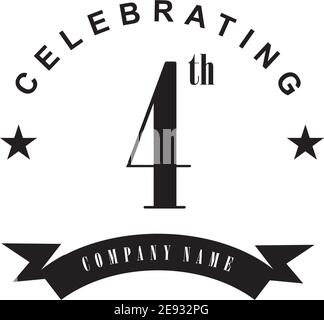 4th year anniversary emblem logo design vector template Stock Vector
