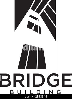 Simple bridge icon logo design vector illustration template Stock Vector