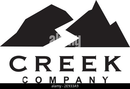 Creek river logo design vector template illustration Stock Vector