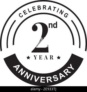 2nd year anniversary logo design vector illustration template Stock Vector