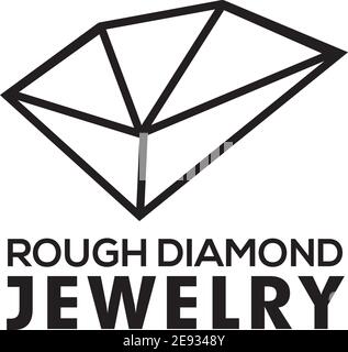 Raw rough diamond logo design vector illustration template Stock Vector