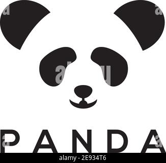 Panda head logo design vector template illustration Stock Vector