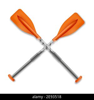 Realistic illustration of sport orange oar. Isolated on white background. Vector Illustration Stock Vector