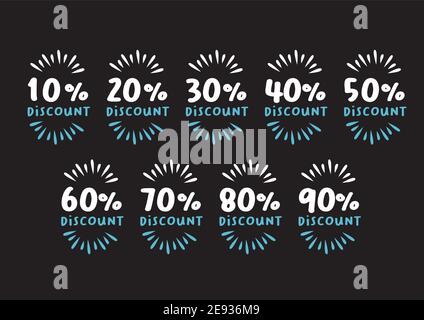 Special offer final sale labels with percentage off. Isolated Vector illustration. Stock Vector