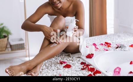 Hair removal at home, beauty care and free time Stock Photo