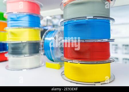 3D printing filaments,Progressive modern additive technology Stock Photo