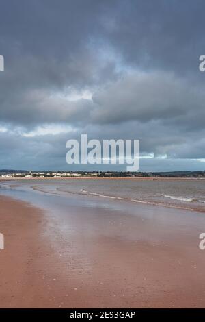 Beach at low tide in Dawlish Warren, Devon, England, Europe Stock Photo