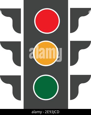Traffic Light Icon Vector Design Template Traffic light signal - Vector icon Stock Vector