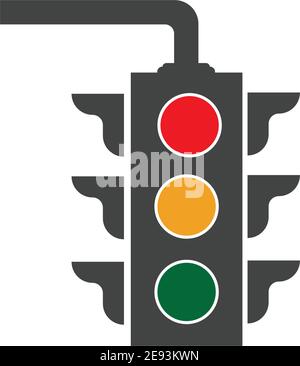 Traffic Light Icon Vector Design Template Traffic light signal - Vector icon Stock Vector