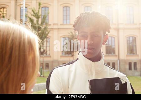 Teenage boy looking away Stock Photo