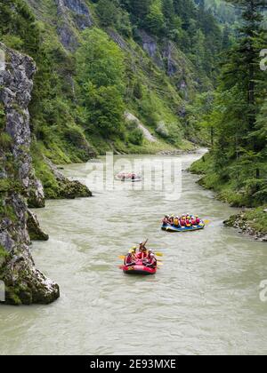 Rafting in  canyon Entenlochklamm in Tyrol. Europe, Austria Stock Photo