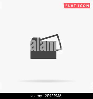Document Folder flat vector icon. Hand drawn style design illustrations. Stock Vector