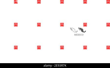 Map of Mexico line and glyph icon, country and geography, mexico map sign vector graphics, editable stroke linear icon, eps 10. Stock Vector