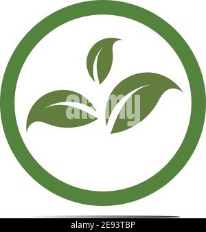Abstract nature logo icon vector design of leaves Stock Vector