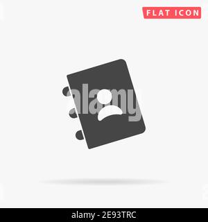 Contact Book flat vector icon. Hand drawn style design illustrations. Stock Vector