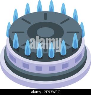 Propane burning gas stove icon. Isometric of propane burning gas stove vector icon for web design isolated on white background Stock Vector