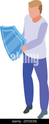 Safe collaboration icon. Isometric of safe collaboration vector icon for web design isolated on white background Stock Vector