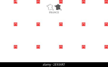 France - solid black outline border map of country area. Simple flat ...