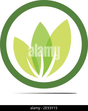Abstract nature logo icon vector design of leaves Stock Vector