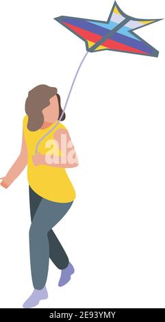 Play toy kite icon. Isometric of play toy kite vector icon for web design isolated on white background Stock Vector