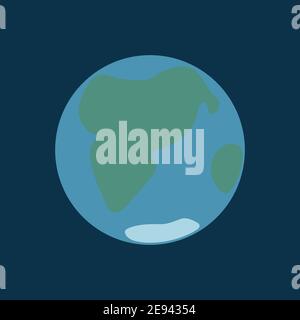 planet earth in flat style in dark colors. vector Stock Vector