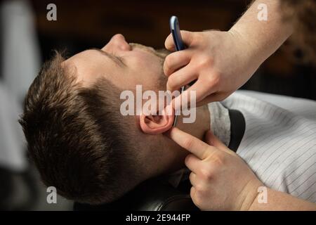 Long Hair Freak Crazy Man Hold Scissors, Trimmer and Guy Want Cut His Hair.  Concept for Barber Shop Stock Image - Image of person, bearded: 182062033