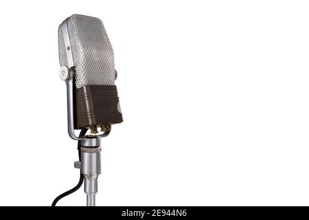 Front view of a vintage microphone Stock Photo