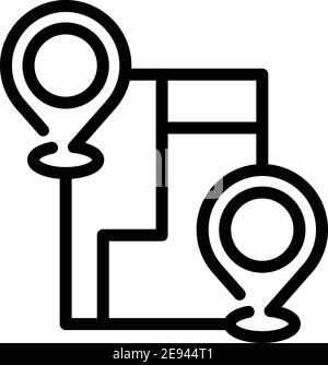 Avenue itinerary icon. Outline avenue itinerary vector icon for web design isolated on white background Stock Vector