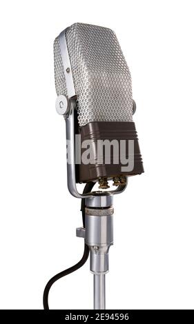 Front view of a vintage microphone Stock Photo
