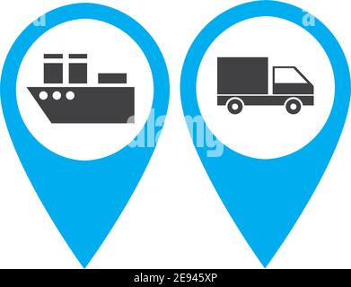 Transport buttons set with map Vector illustration transportation map point icon  transport pointers on map Stock Vector