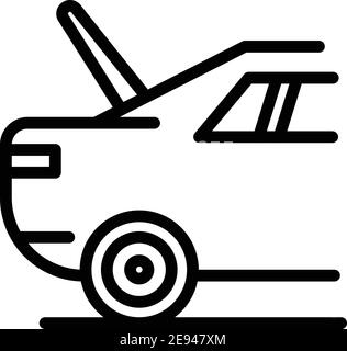 Open trunk car icon. Outline open trunk car vector icon for web design ...
