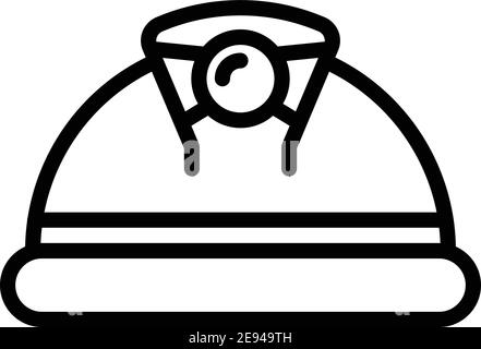 Builder helmet icon. Outline builder helmet vector icon for web design isolated on white background Stock Vector