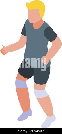 Volleyball boy icon. Isometric of volleyball boy vector icon for web design isolated on white background Stock Vector