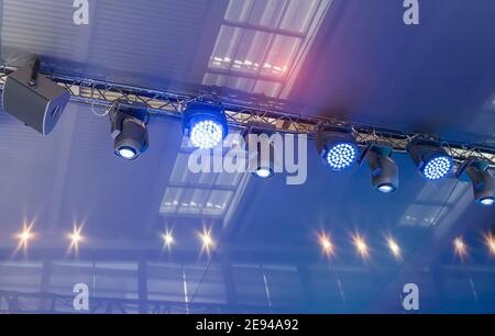 LED Light on mall roof. Stock Photo