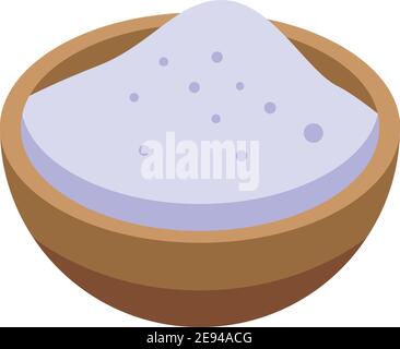 Flour bowl icon. Isometric of flour bowl vector icon for web design isolated on white background Stock Vector