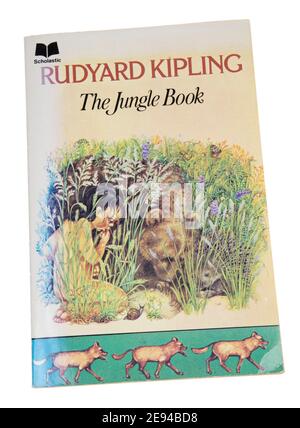 The Jungle Book by Rudyard Kipling a paperback book with a faded sunned spine published in 1975 first published 1894 Stock Photo