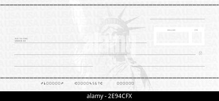 Blank stimulus bank check template. Fake checkbook mockup Stock Vector ...