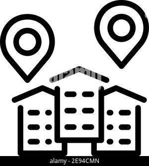 Gps new house icon. Outline gps new house vector icon for web design isolated on white background Stock Vector