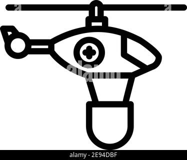 Water fire rescue helicopter icon. Outline water fire rescue helicopter vector icon for web design isolated on white background Stock Vector