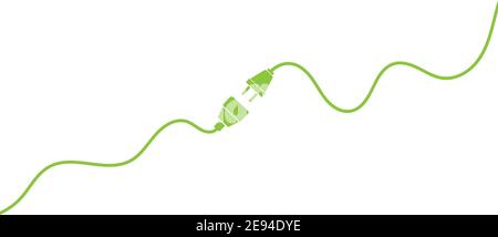 electric plug and outlet, pugging in or unplugging power cord vector illustration Stock Vector