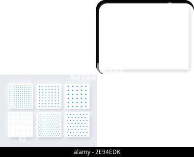 Dot Grid Seamless Wireframe Textured Vector Pattern Template Set Stock Vector