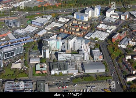 Aerial view of Glasgow University campus at Gilmorehill in West End of ...