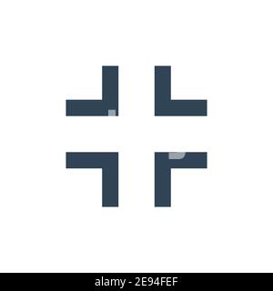 Full screen icon. Exit full screen symbol. Maximize minimize sign. Vector isolated on white. Stock Vector